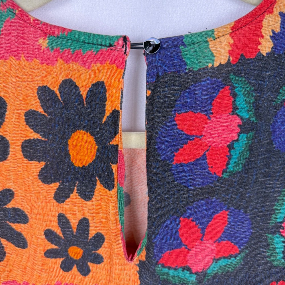 Farm Rio x Anthropologie Pop Patchwork Print A Line Sleeveless Midi Dress Small - Picture 10 of 15